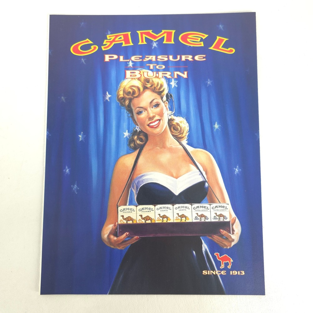 Camel 2000 Print Ad Pleasure To Burn Pin Up Girl Cigarette Retro Wall Art Decor